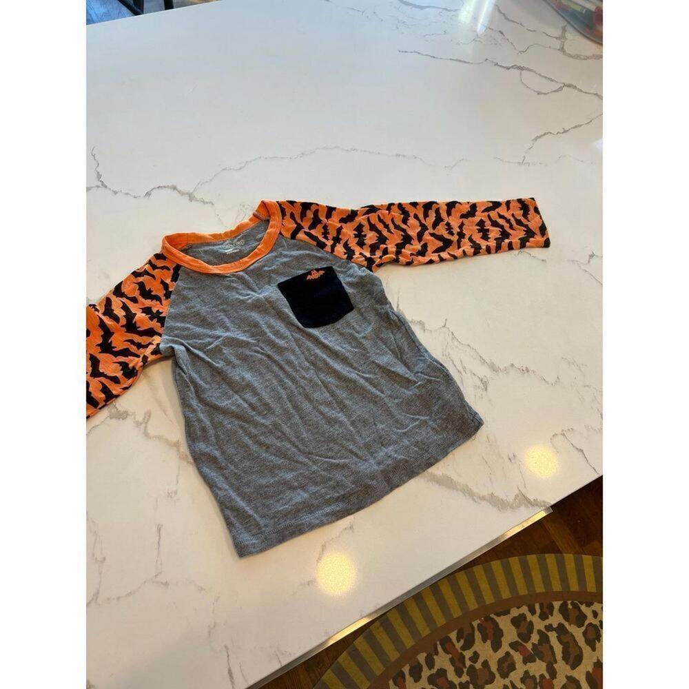 Gap boy cotton knit tee shirt size 3 Halloween bats orange